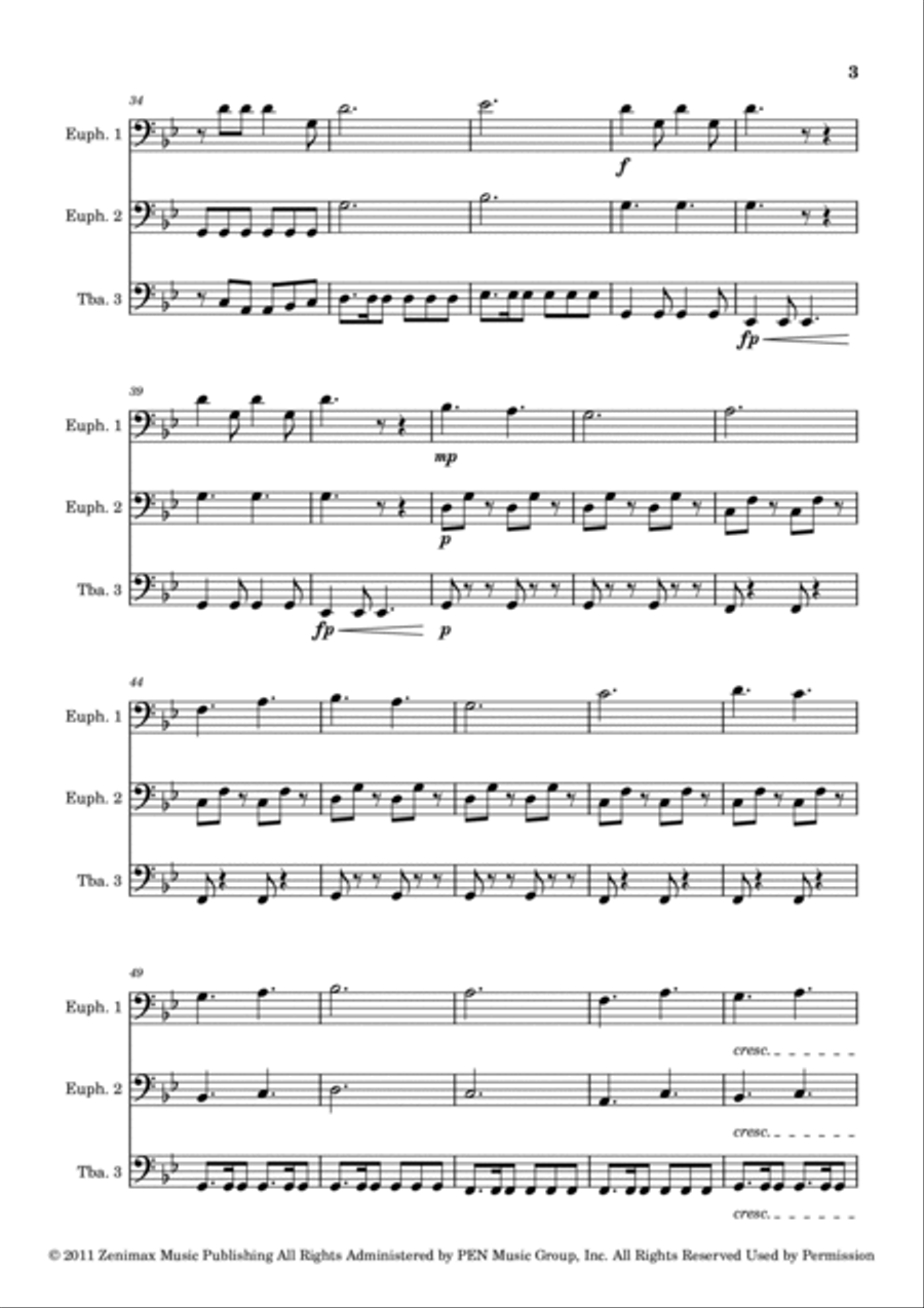 Dragonborn (Skyrim Theme) Euphonium scores gallery preview page 3