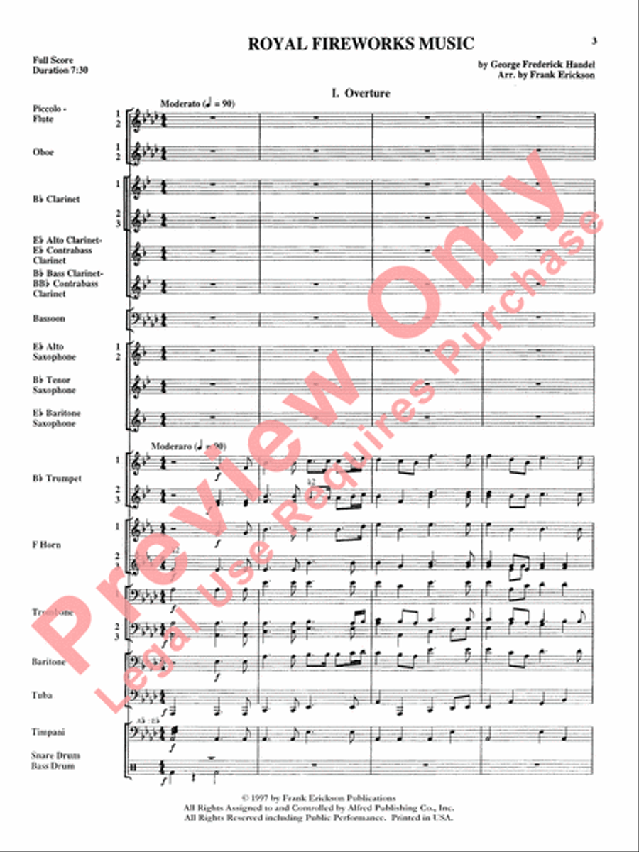 Royal Fireworks Music Concert Band scores gallery preview page 4