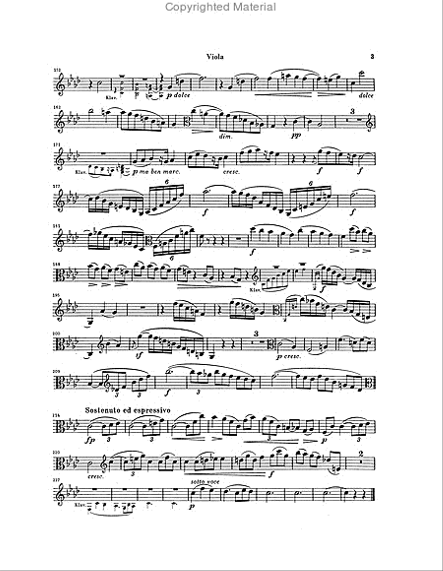 Sonatas for Piano and Clarinet (or Viola) op. 120, Nos. 1 and 2 (Viola part only)