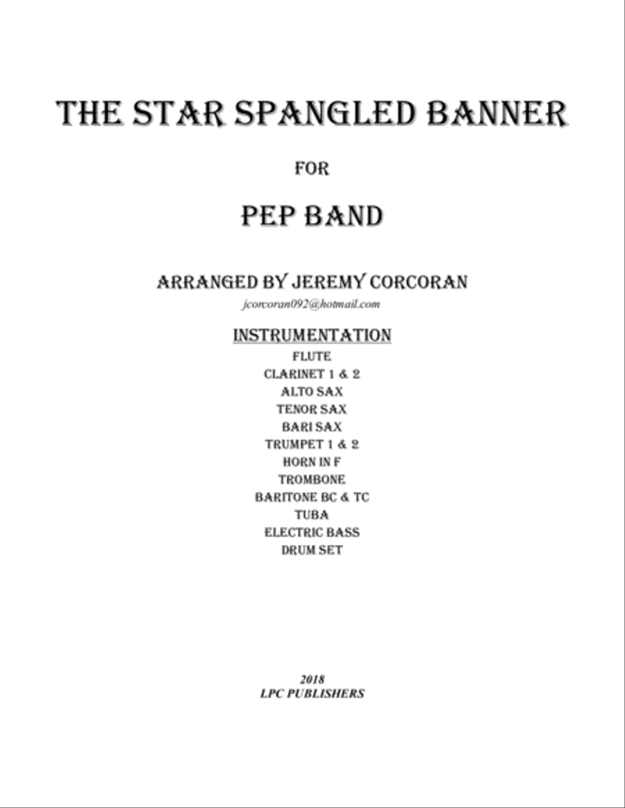 Book cover for The Star Spangled Banner for Pep Band