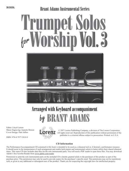 Trumpet Solos for Worship, Vol. 3 image number null