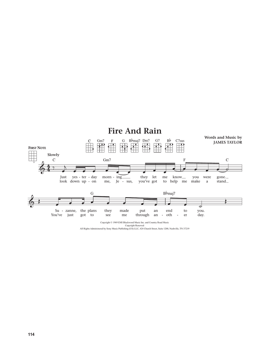 Fire And Rain (from The Daily Ukulele) (arr. Jim Beloff) Ukulele scores gallery preview page 1