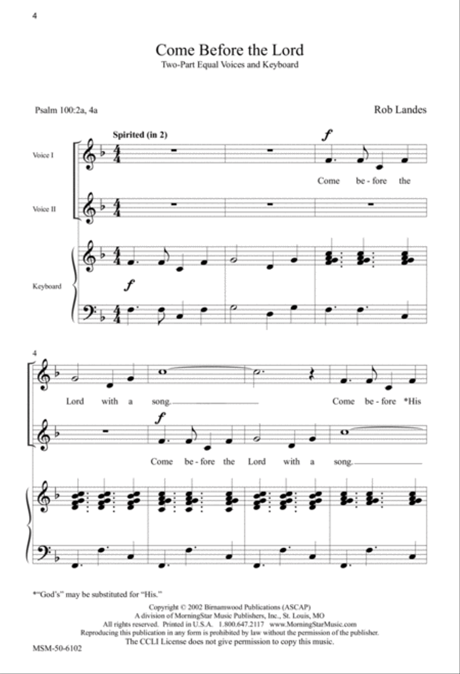 Four Short Pieces for Treble Voices