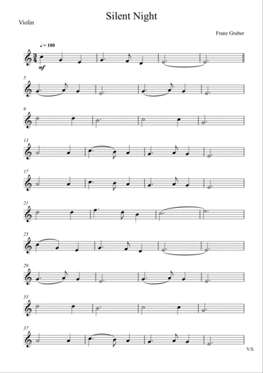Franz Gruber - Silent Night (Violin and Viola Duet) Small Ensemble scores gallery preview page 4