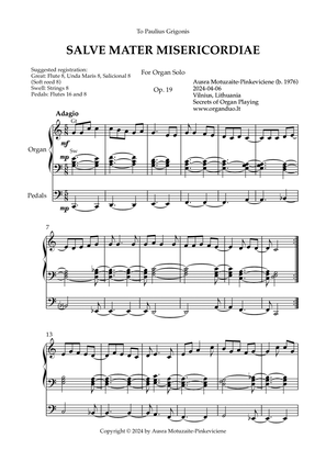 Book cover for Salve Mater Misericordiae, Op. 19 (Organ Solo) by Ausra Motuzaite-Pinkeviciene