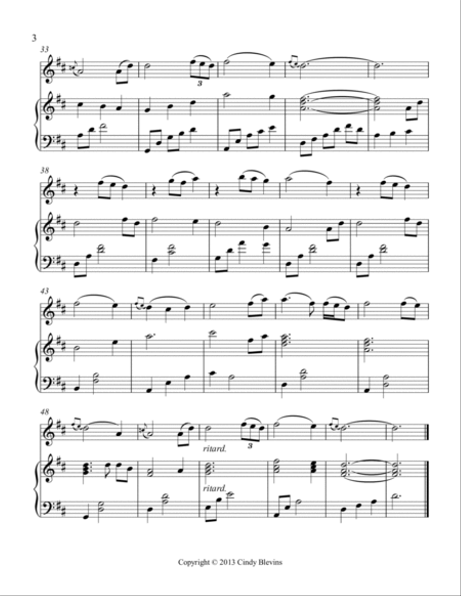 Amazing Grace, for Harp and Native American Flute Flute scores gallery preview page 4