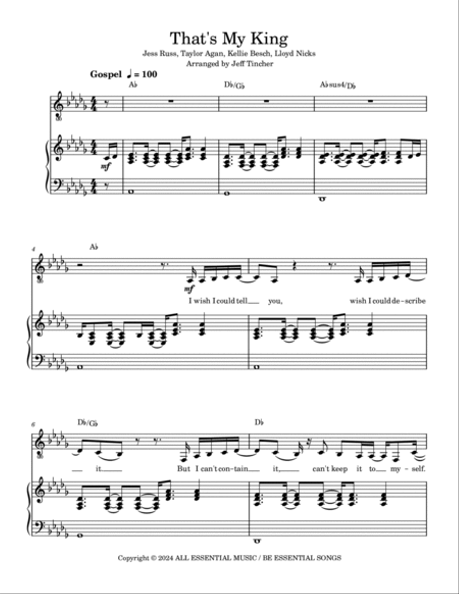 That's My King Piano, Vocal, Guitar scores gallery preview page 2
