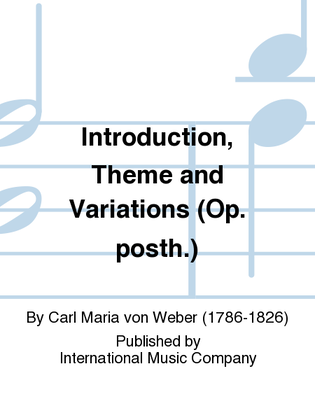 Book cover for Introduction, Theme And Variations (Op. Posth.)