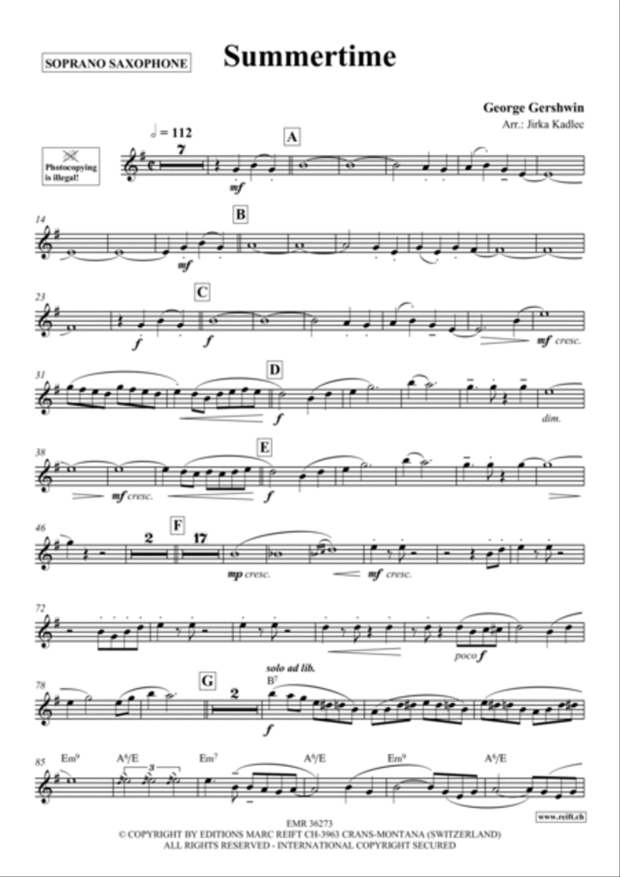 Summertime Soprano Saxophone scores gallery preview page 2