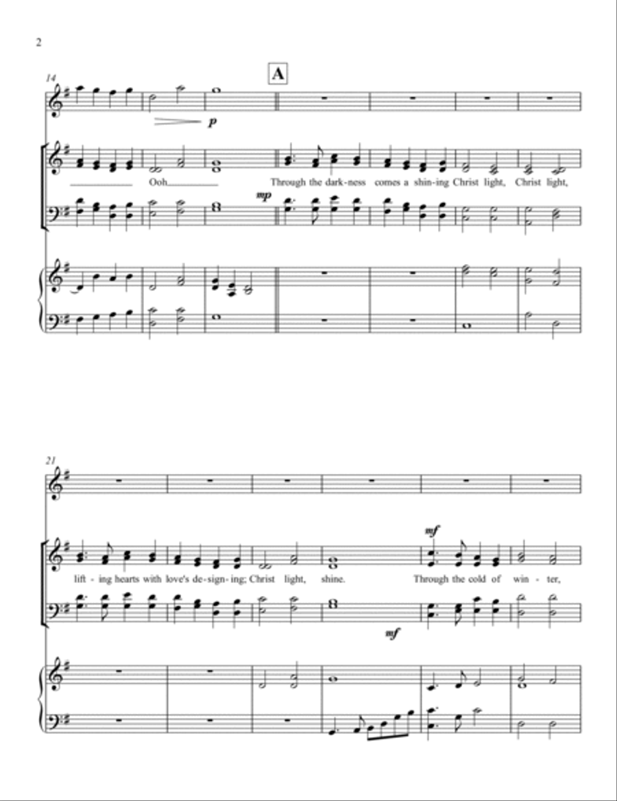 Christ Light, Shine Christ Light, Shine 4-Part scores gallery preview page 2