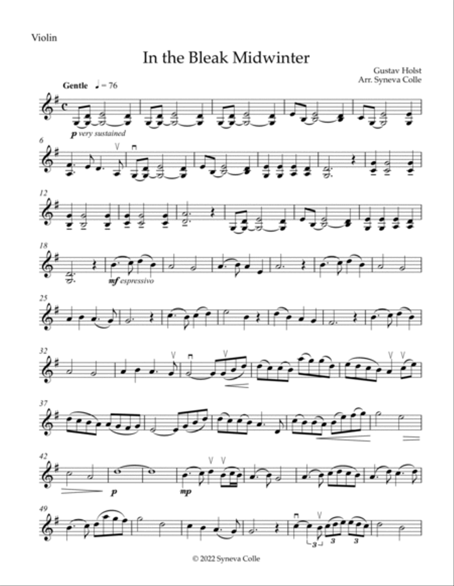 In the Bleak Midwinter In the Bleak Midwinter String Duet scores gallery preview page 4