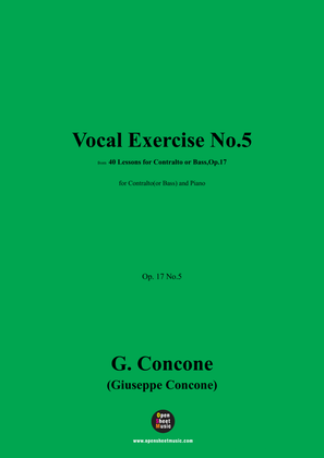 G. Concone-Vocal Exercise No.5,for Contralto(or Bass) and Piano