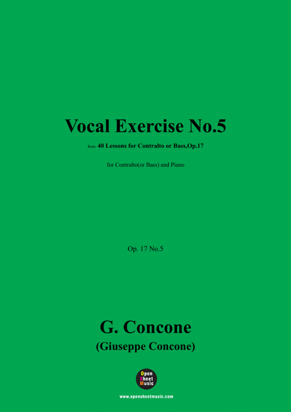 G. Concone-Vocal Exercise No.5,for Contralto(or Bass) and Piano image number null