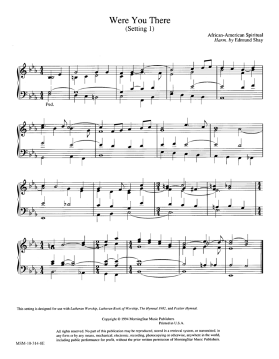 Were You There (2 settings) Organ scores gallery preview page 1