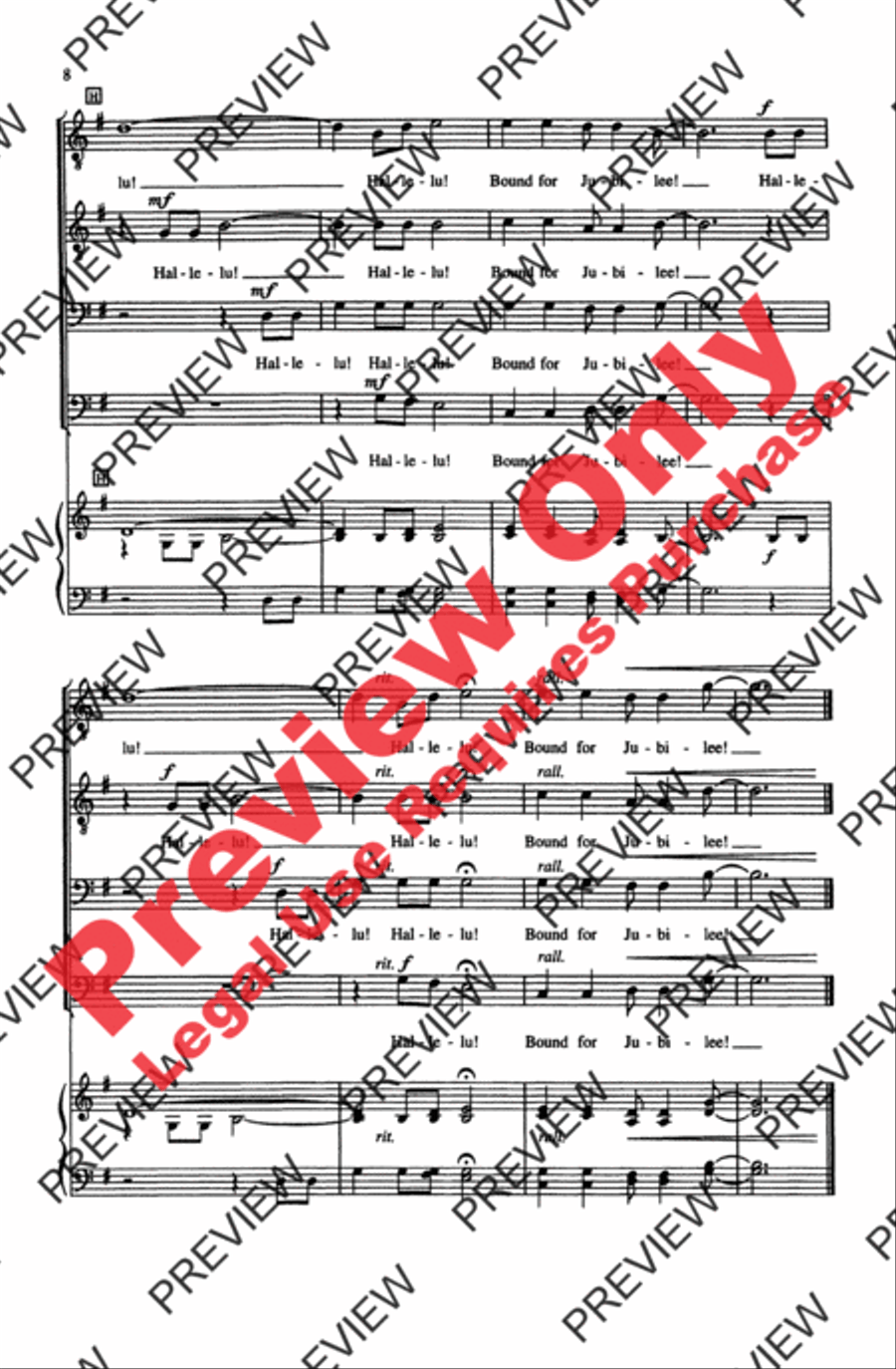 Bound for Jubilee Men's Choir scores gallery preview page 8