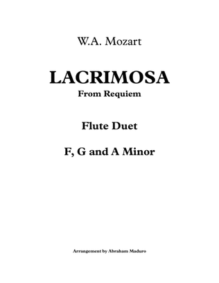 Lacrimosa From Mozart's Requiem Flute Duet-Three Tonalities Included