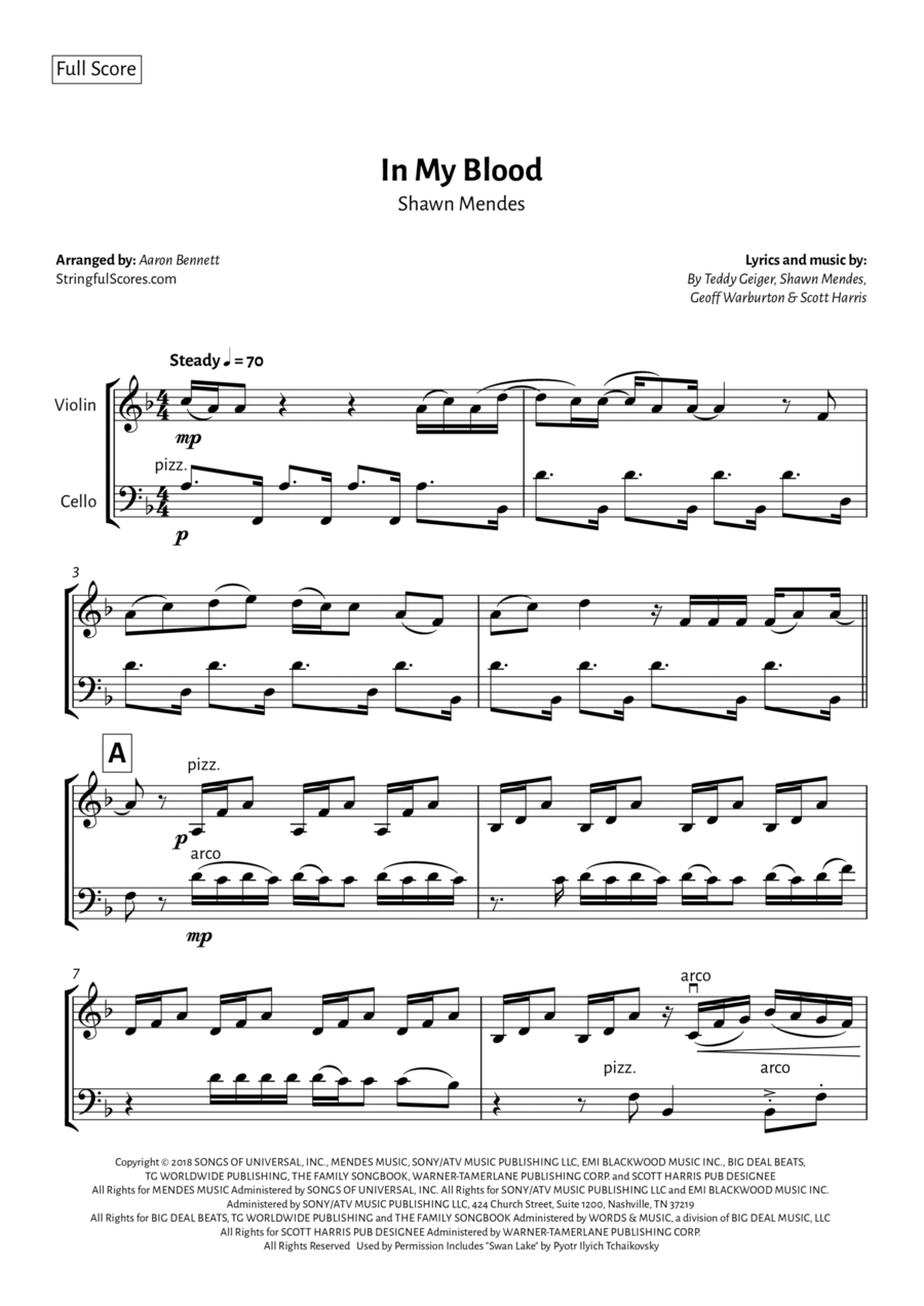 In My Blood String Duet scores gallery preview page 1
