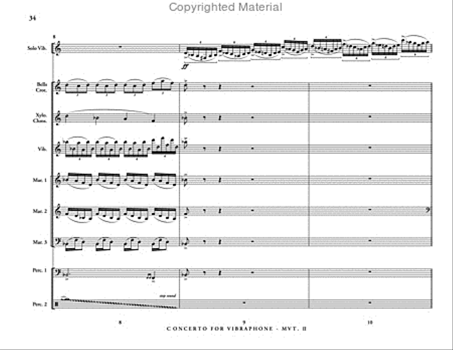 Concerto for Vibraphone & Percussion Ensemble Percussion Ensemble scores gallery preview page 16