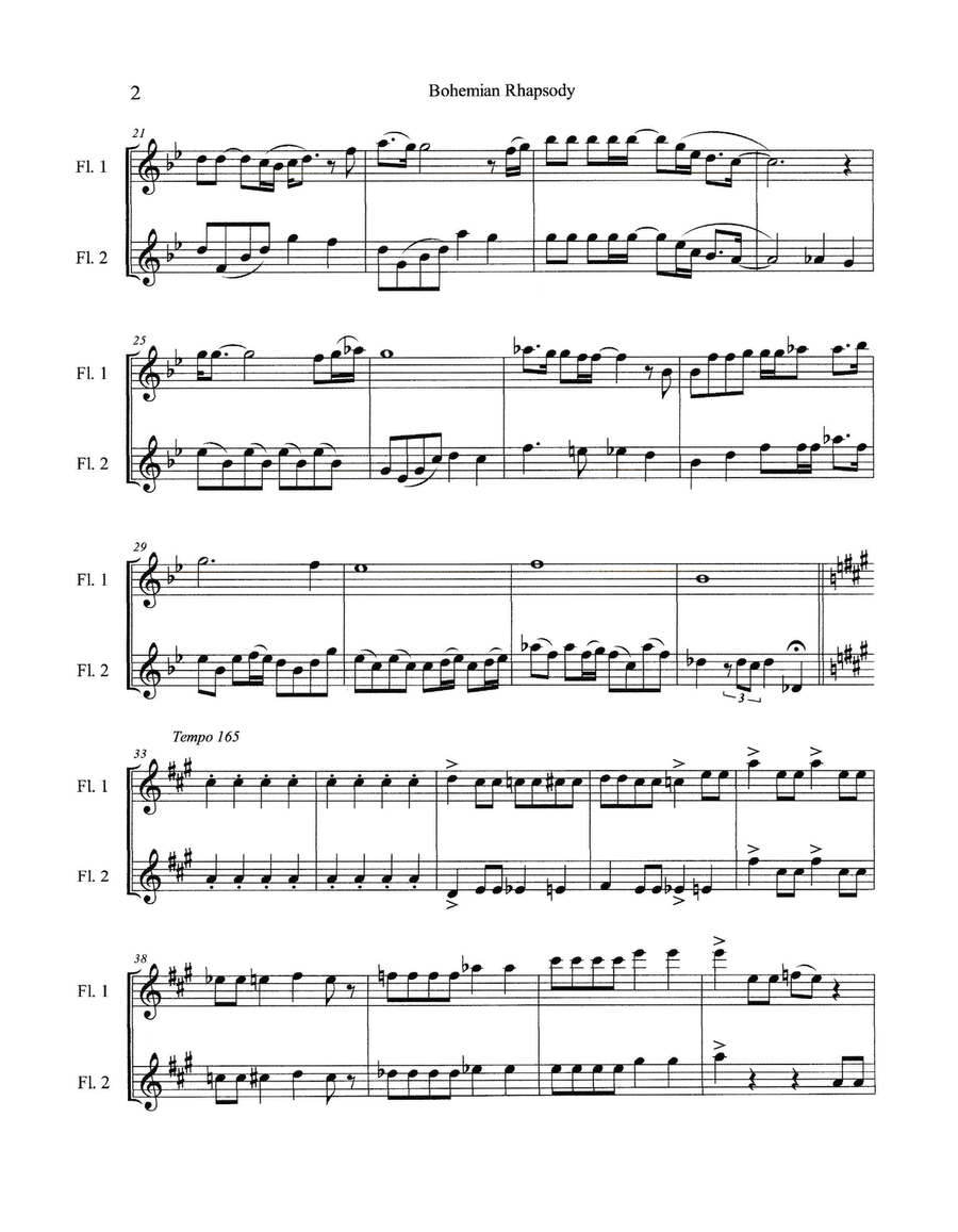 Bohemian Rhapsody Flute Duet scores gallery preview page 3