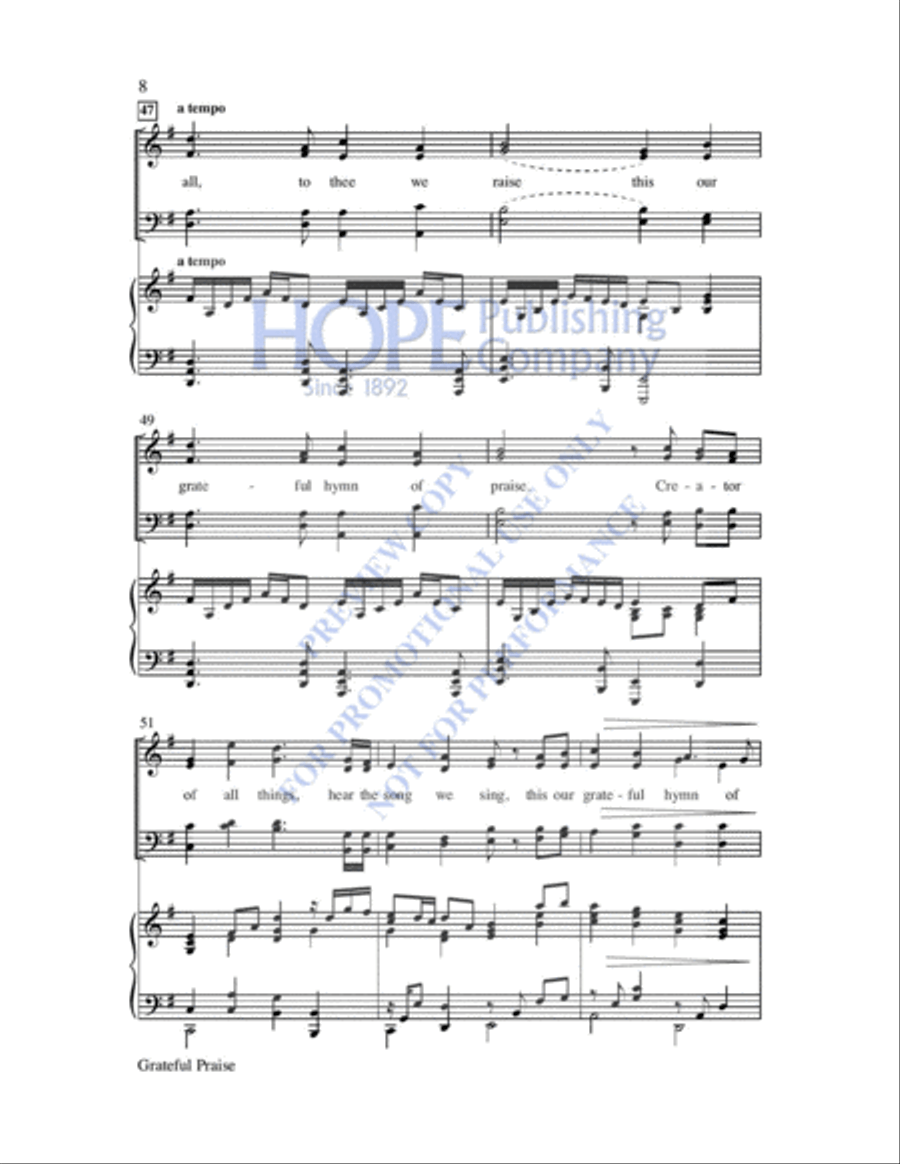 Grateful Praise 4-Part scores gallery preview page 9