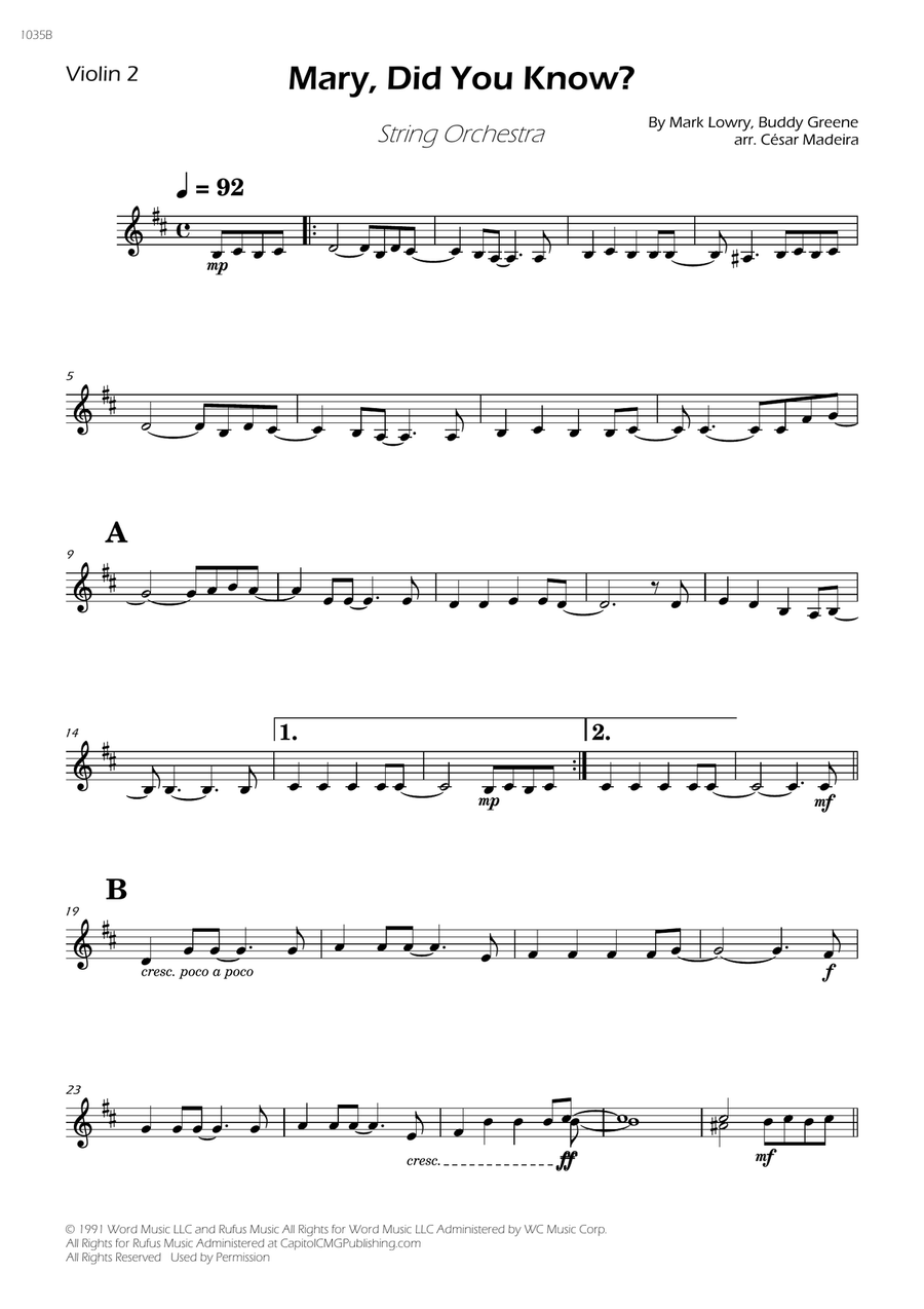 Mary, Did You Know? Chamber Music scores gallery preview page 3