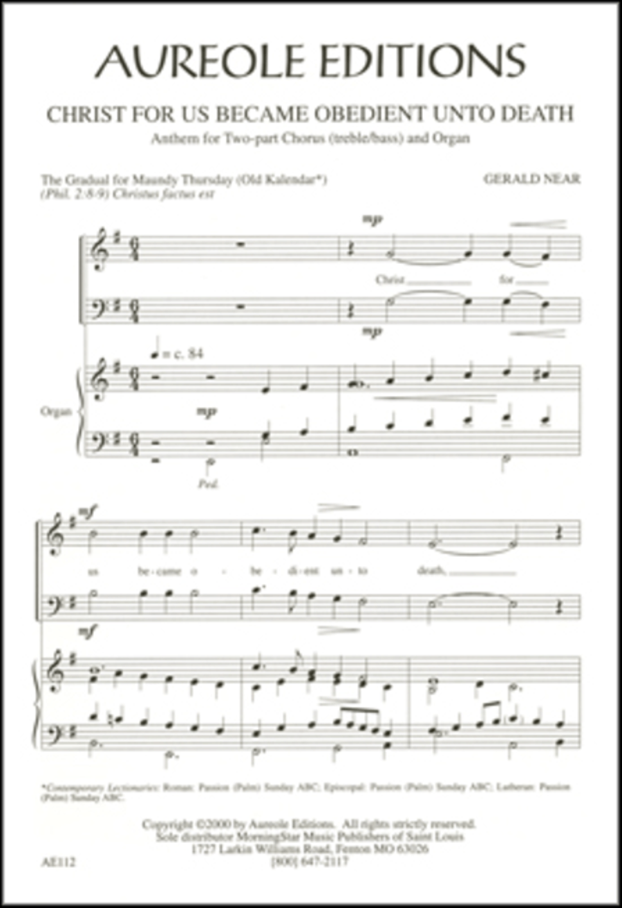 Christ For Us Became Obedient Unto Death 2-Part scores gallery preview page 1