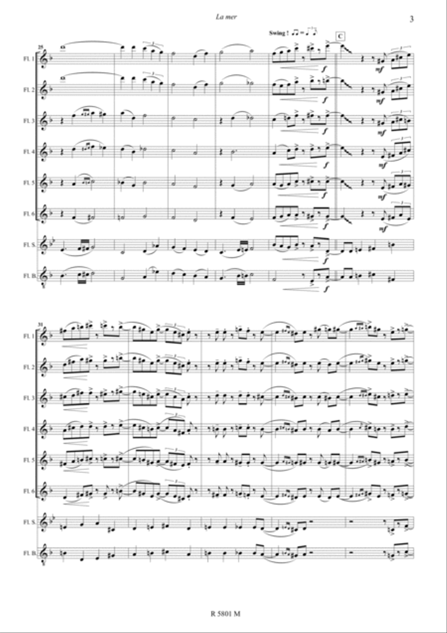 La Mer Flute scores gallery preview page 4