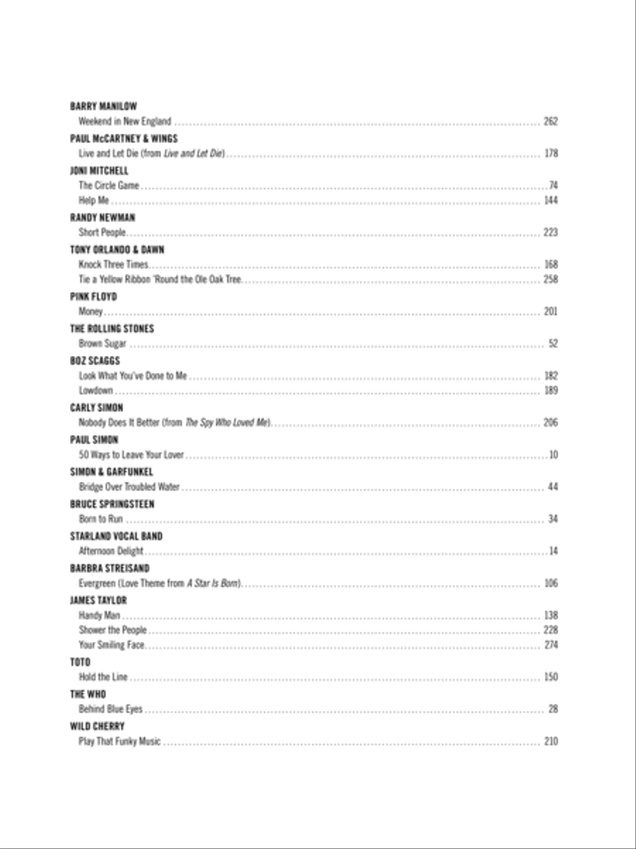 Greatest Hits -- The 1970s for Piano Piano, Vocal, Guitar scores gallery preview page 4