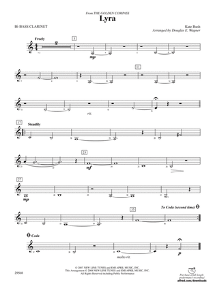 Lyra (from The Golden Compass): B-flat Bass Clarinet
