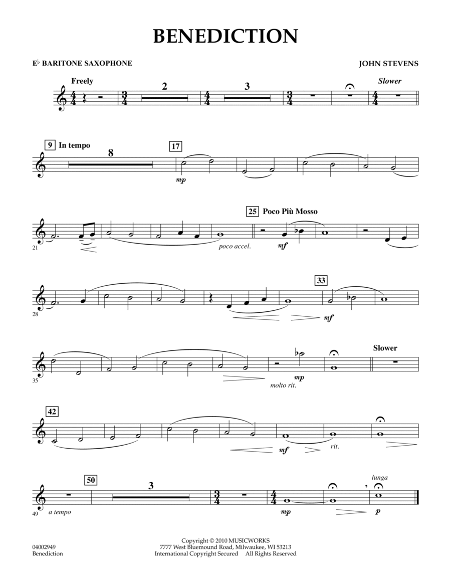 Benediction - Eb Baritone Saxophone