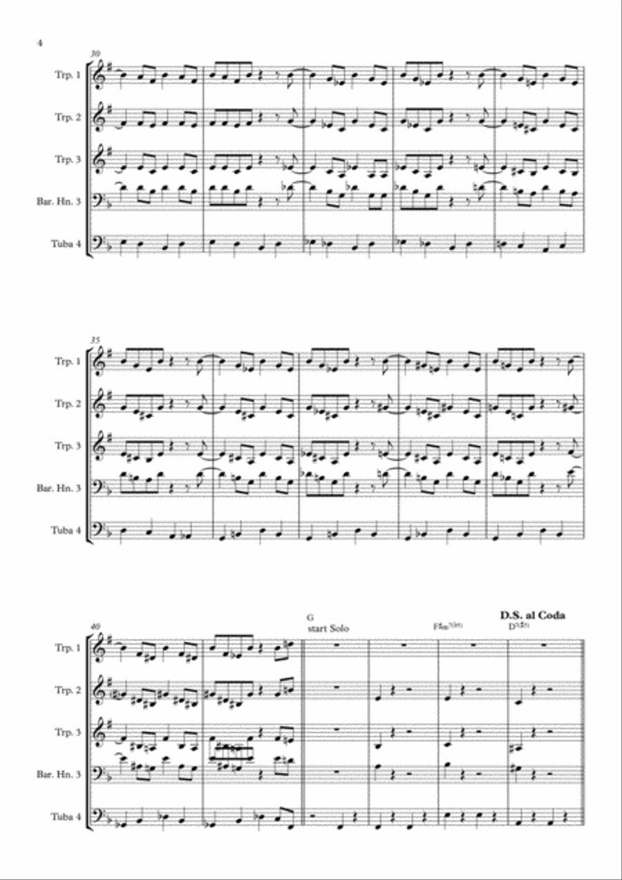 A Night In Tunisia A Night In Tunisia Brass Ensemble scores gallery preview page 4