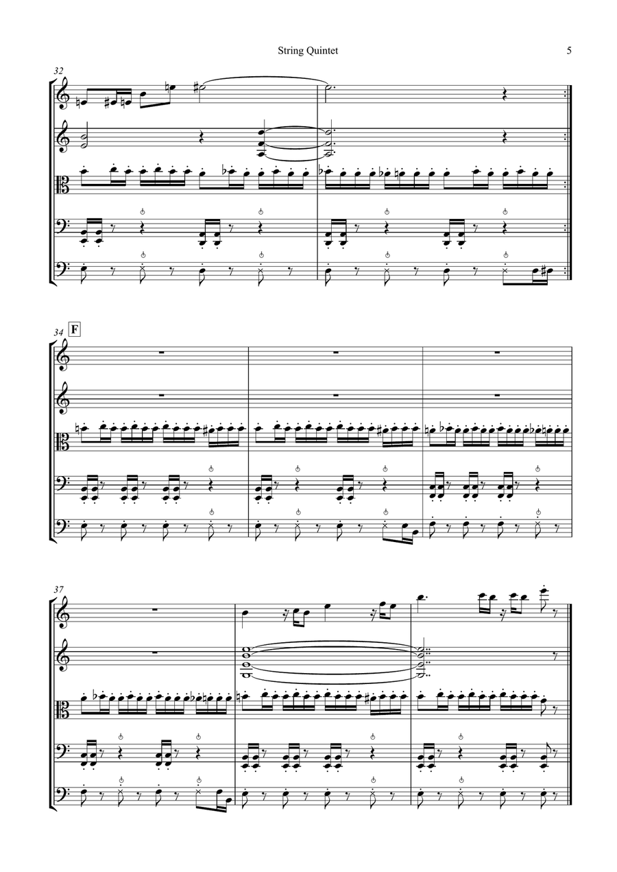 Knight Rider Theme String Quartet scores gallery preview page 5