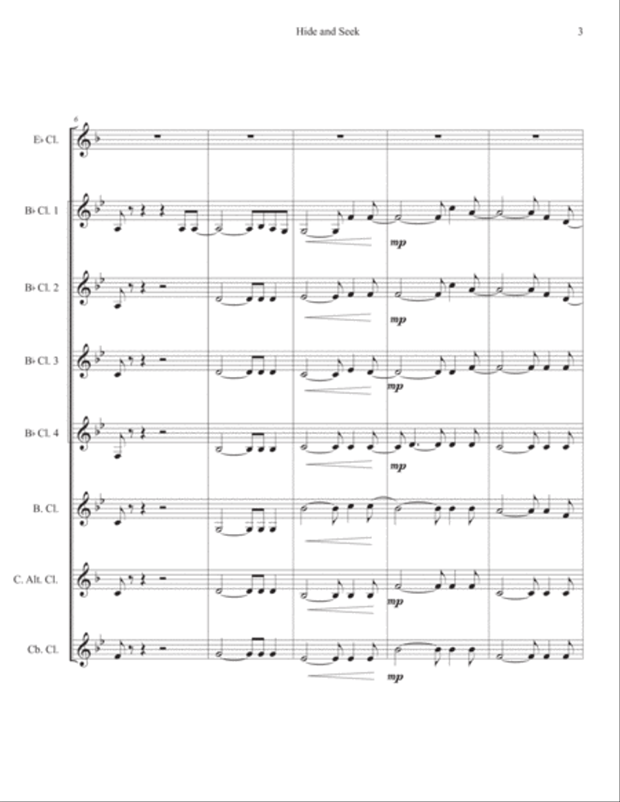 Hide And Seek Woodwind Ensemble scores gallery preview page 3