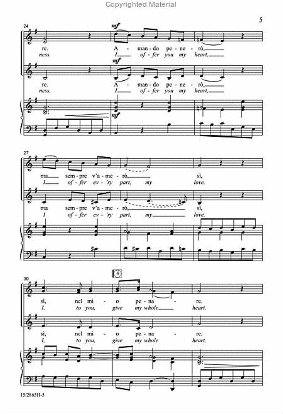 Per la gloria d'adorarvi SSA scores gallery preview page 4