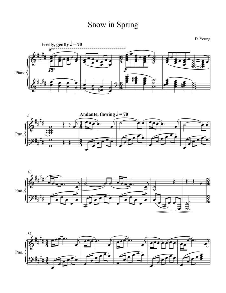 Snow in Spring Snow in Spring Piano Solo scores gallery preview page 1