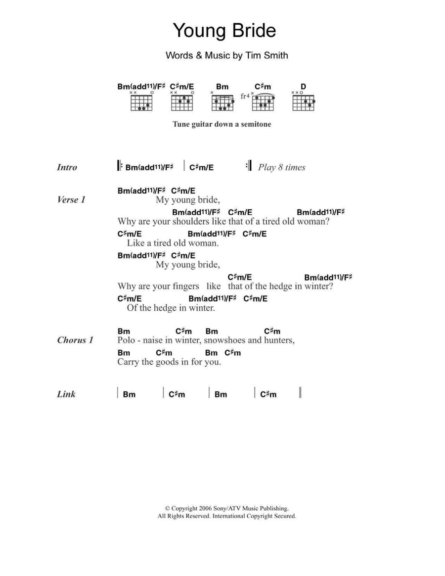 Young Bride Acoustic Guitar scores gallery preview page 1