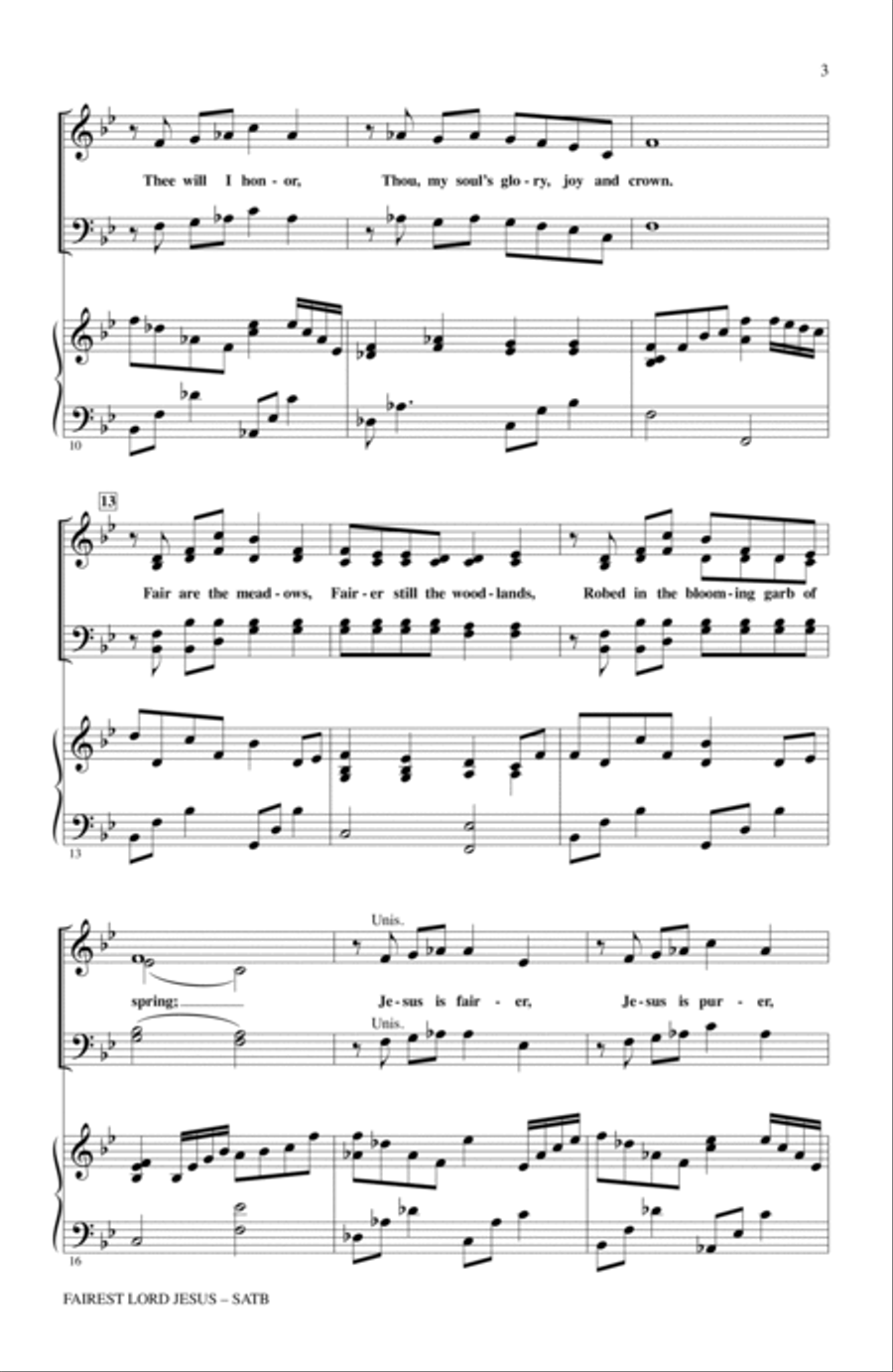 Fairest Lord Jesus 4-Part scores gallery preview page 2
