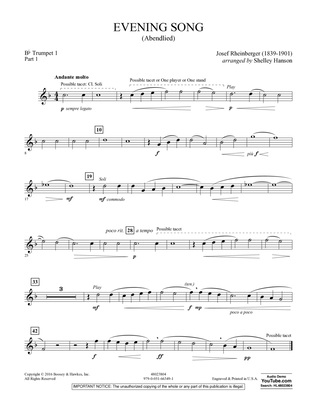 Evening Song (Abendlied) - Pt.1 - Bb Trumpet 1