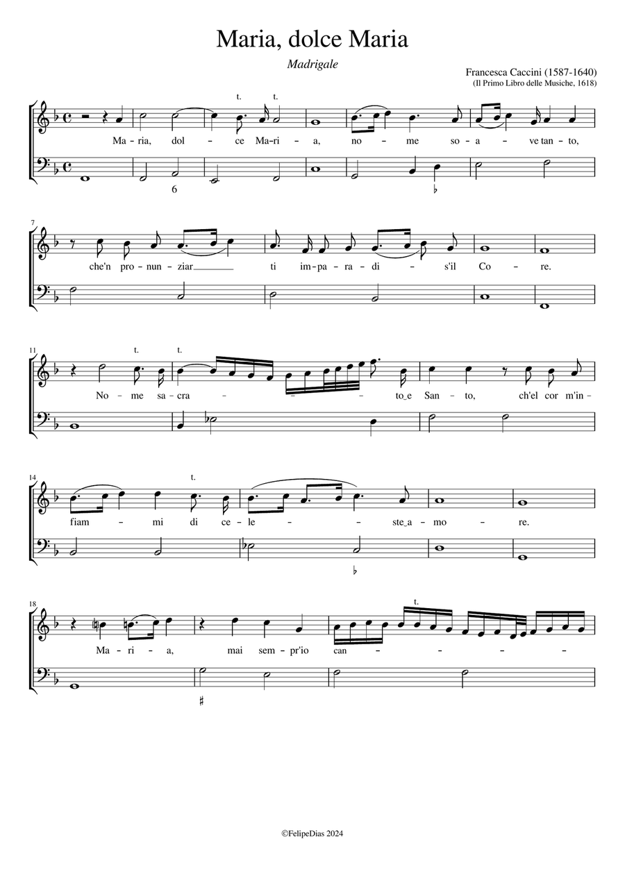 Maria dolce Maria Maria dolce Maria Voice Solo scores gallery preview page 1