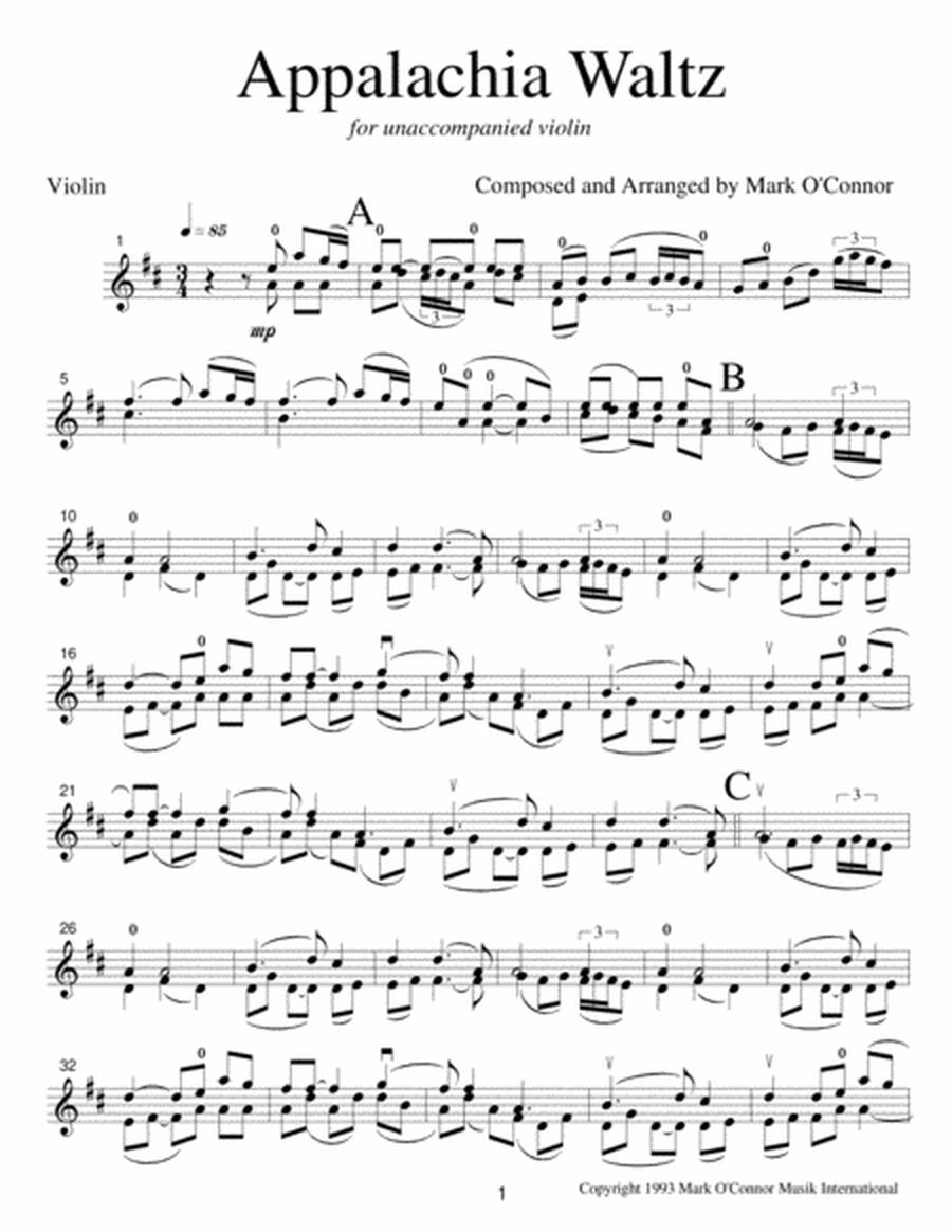 Appalachia Waltz (unaccompanied violin) image number null