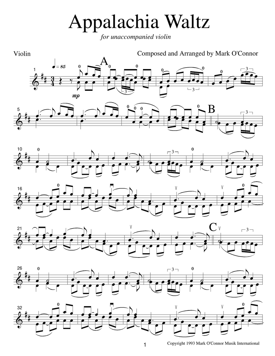 Appalachia Waltz (unaccompanied violin) Violin Solo scores gallery preview page 4