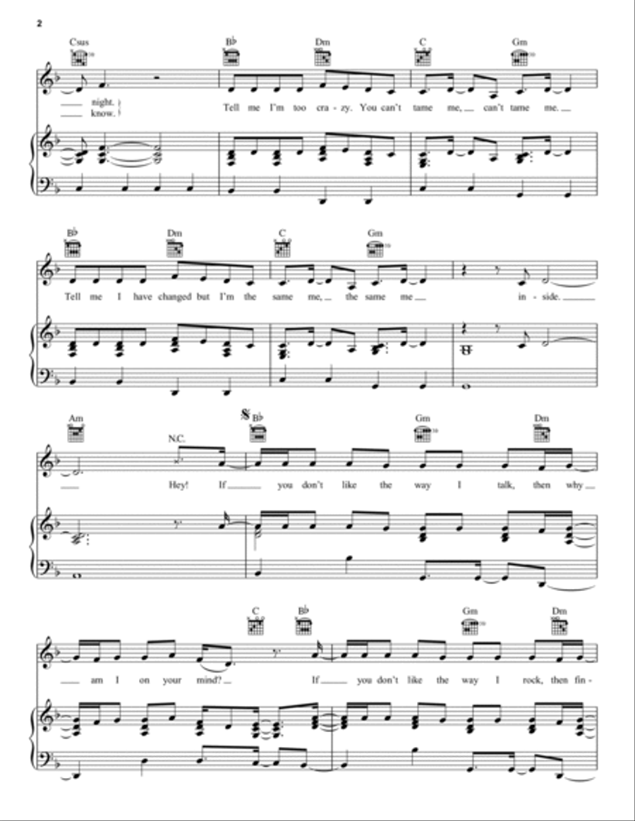 Blow Your Mind (Mwah) Piano, Vocal, Guitar scores gallery preview page 2