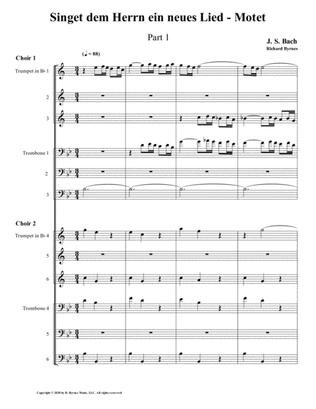 Singet dem Herrn ein neues Lied Motet, Part 1 by J.S. Bach (Double Brass Choir)