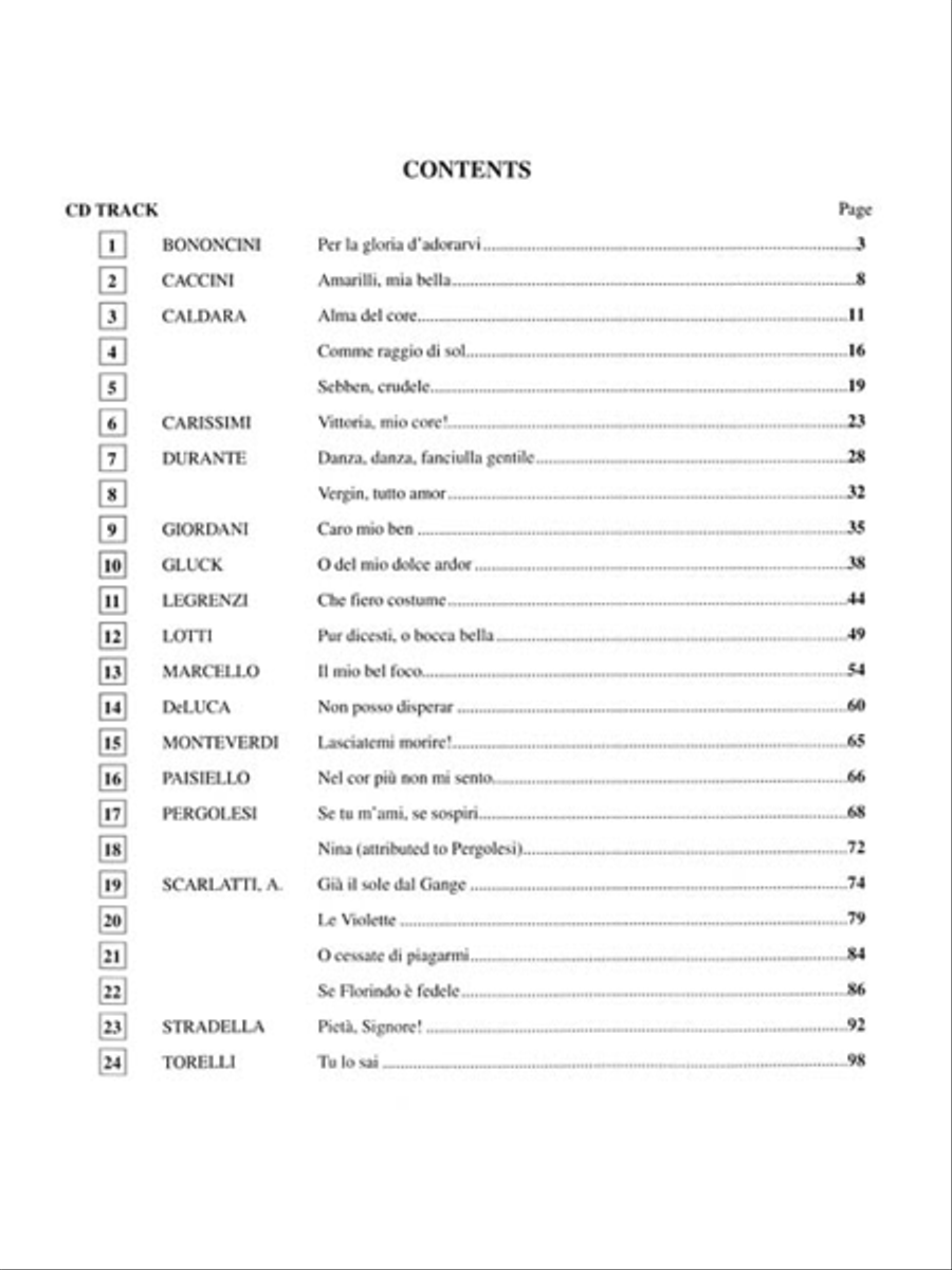 24 Italian Songs & Arias of the 17th & 18th Centuries Voice Solo scores gallery preview page 3