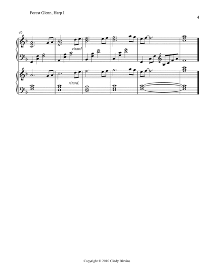 Forest Glenn, arranged for Harp Duet Harp scores gallery preview page 5