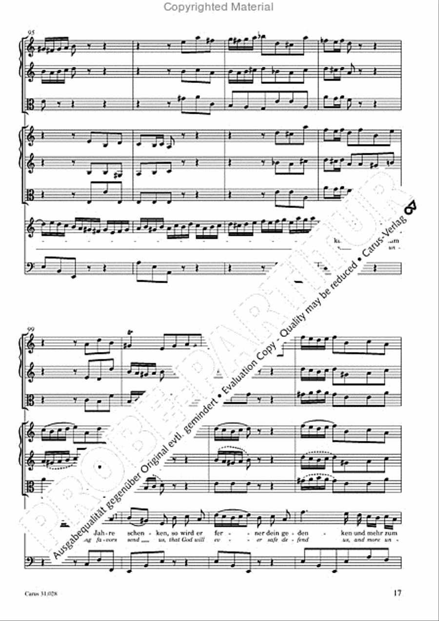Rejoice! The passing year is ended (Gottlob! nun geht das Jahr zu Ende) 4-Part scores gallery preview page 19