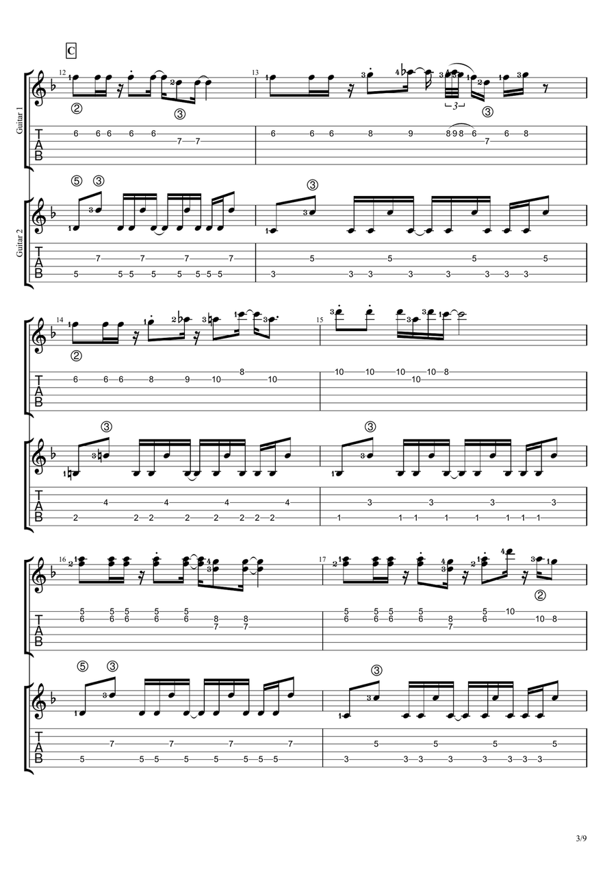 MEGALOVANIA (from Undertale) Guitar Solo scores gallery preview page 3