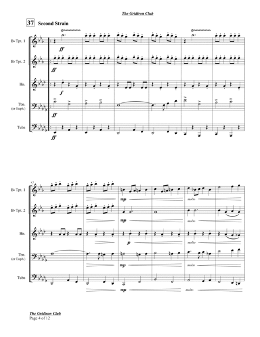 The Gridiron Club Brass Quintet scores gallery preview page 6