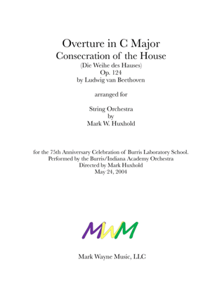 Book cover for Consecration of the House, Overture Op. 124