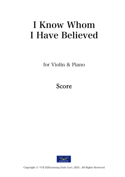 I Know Whom I Have Believed / Violin & Pno image number null